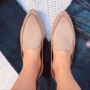 Neutral Leather Flex Flats